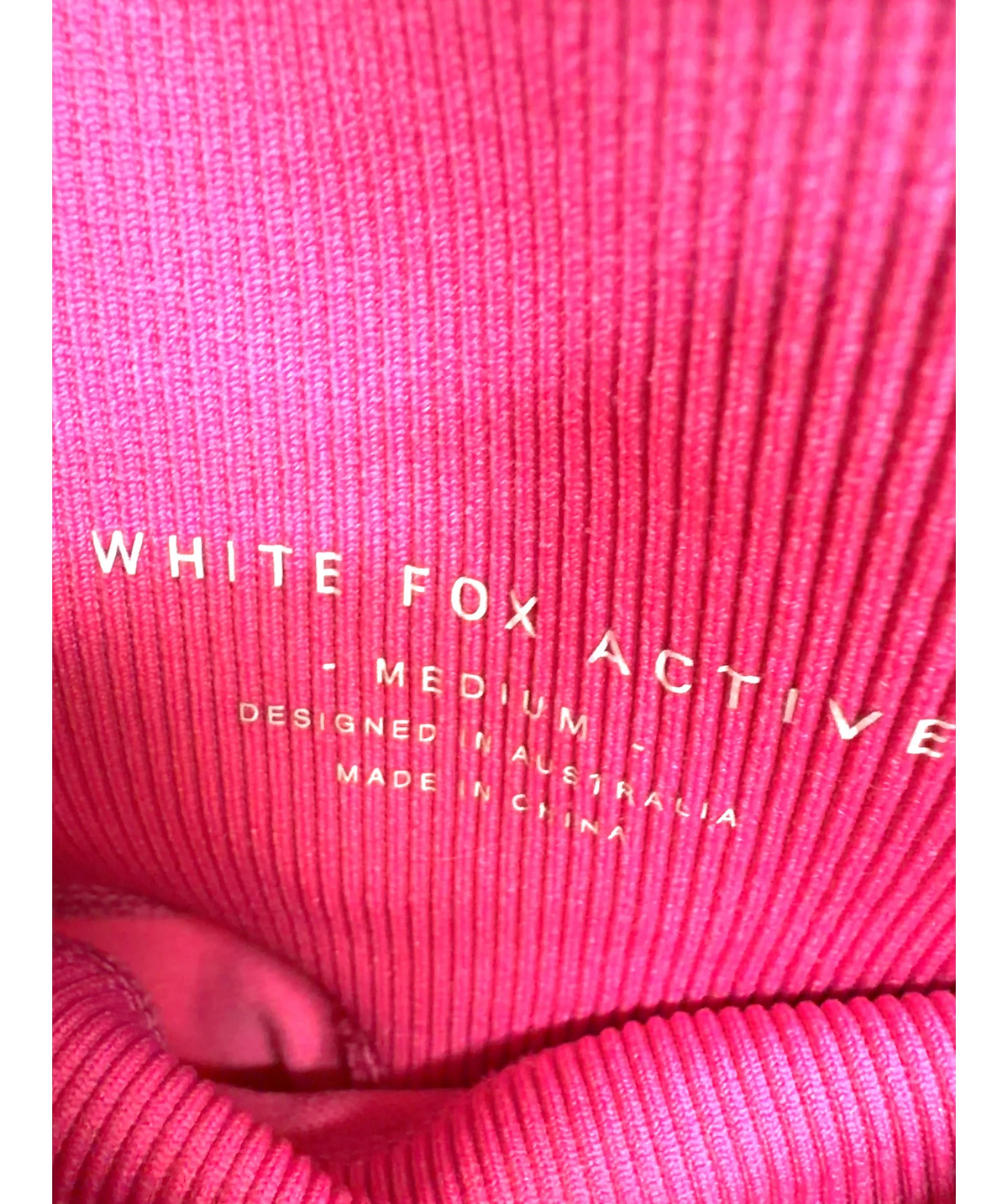 WHITE FOX Pink Colour, size UK M — fabric detail