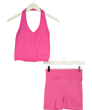 White Fox Active Pink Halter Co-ord Set UK M