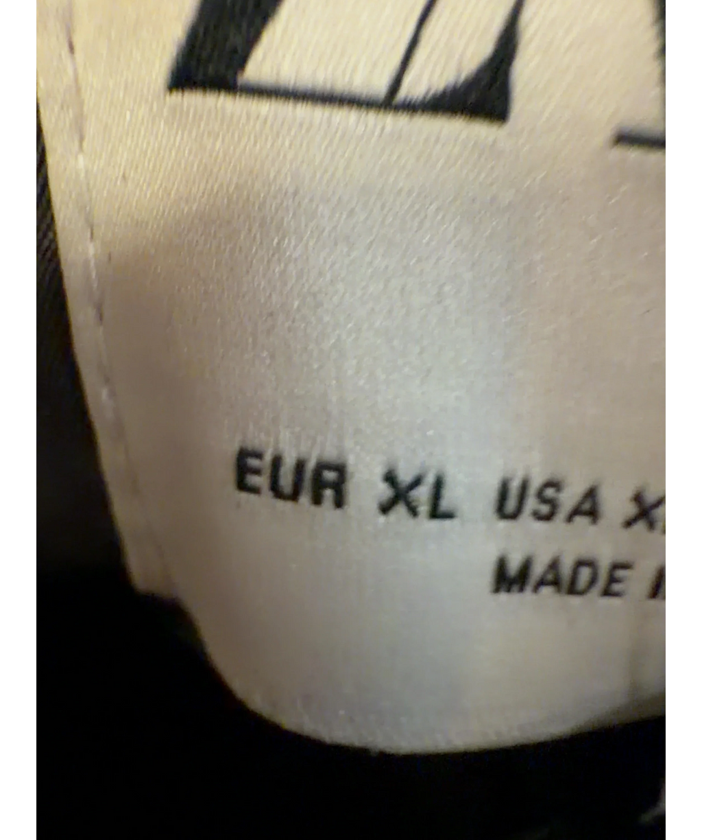 ZARA brown faux-leather puffer jacket, size UK XL — care label