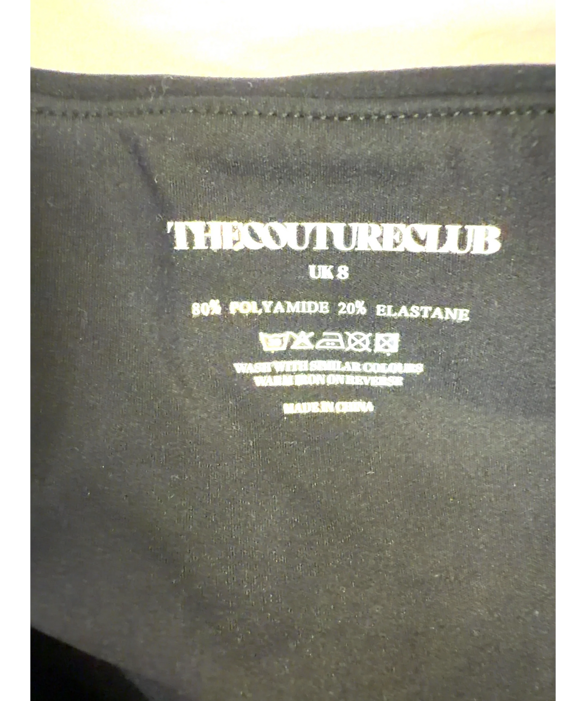 The Couture Club Black Colour, size UK 8 — label