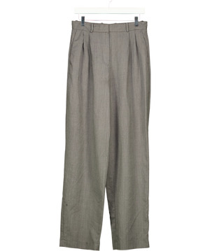 Massimo Dutti Grey And Brown Pleated Trousers UK 12