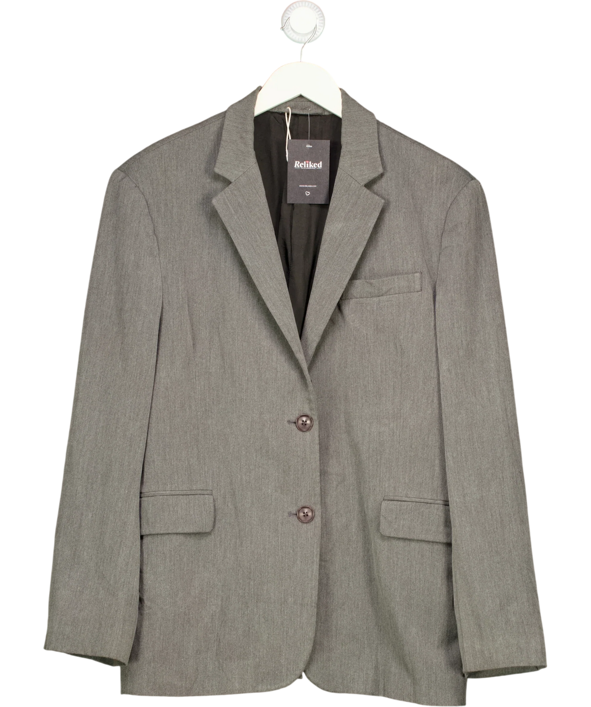 Djerf Avenue Grey Forever Blazer, size UK XL — front