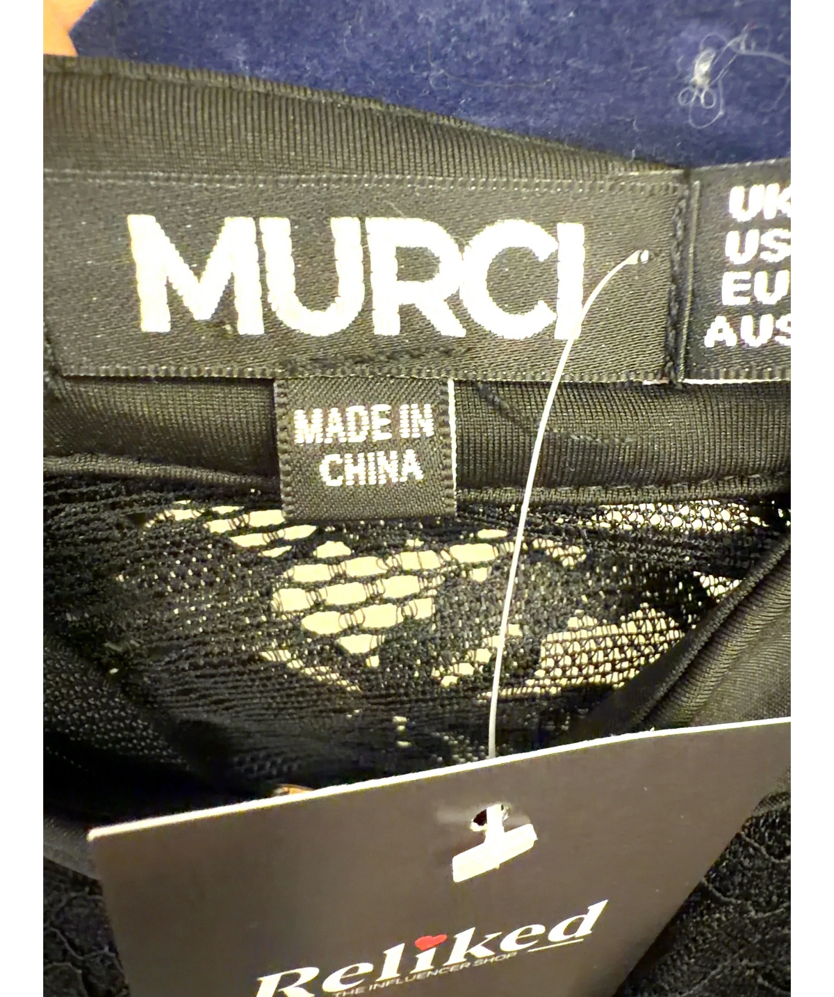 MURCI Black Colour, size UK 10 — detail