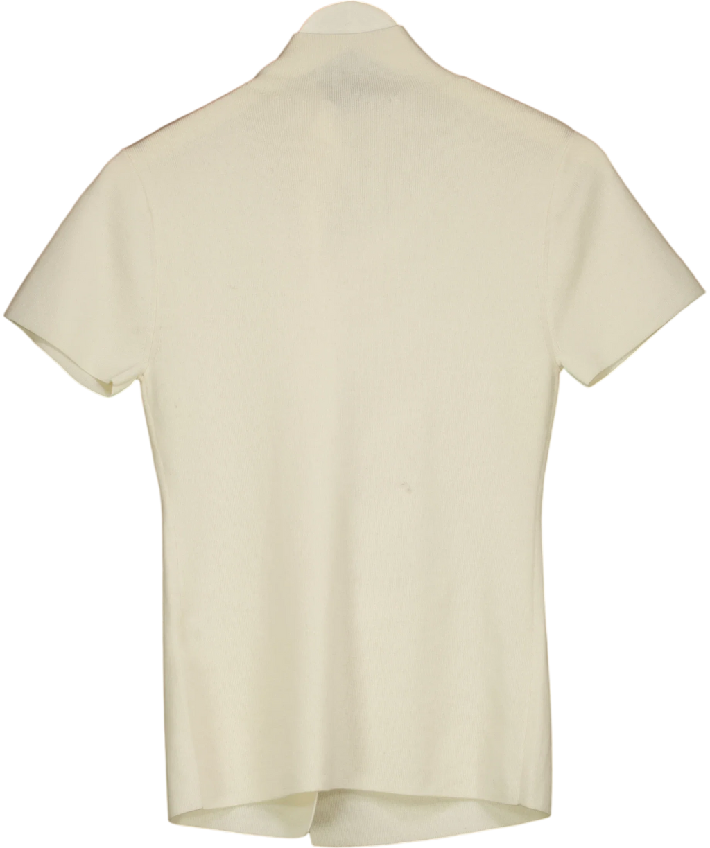 ODD MUSE Cream The Wool Pleated Cap Sleeve Top, size UK S — back