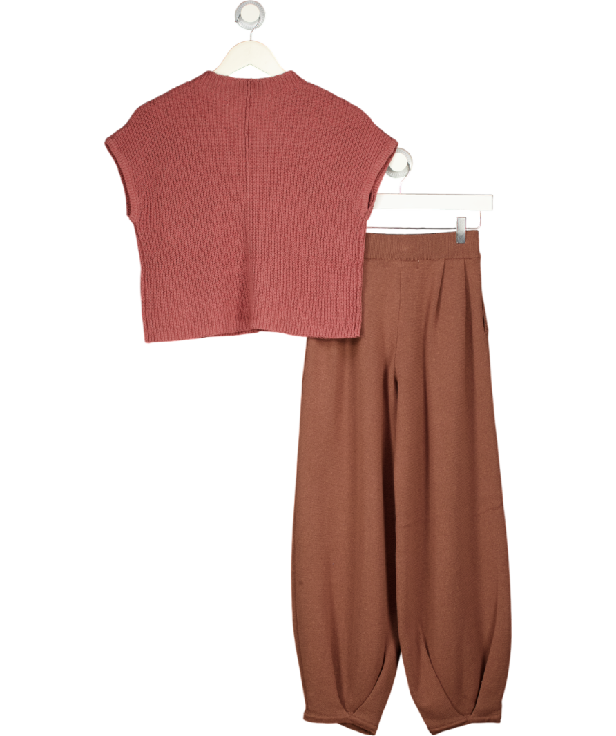 FREE PEOPLE 2-piece Dusty Pink Freya Knit Loungewear Set UK XS