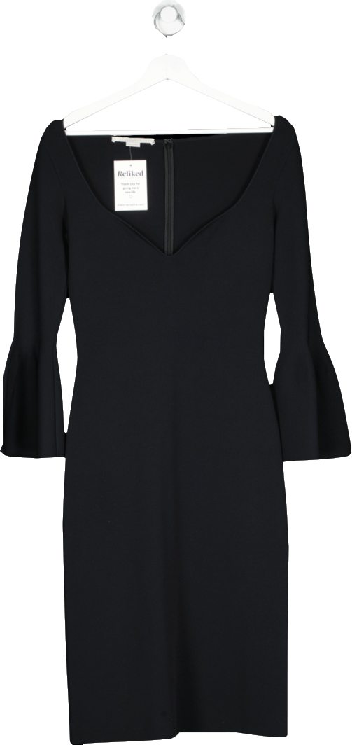 Stella McCartney Black Knitted Flared Sleeve Midi Dress UK 10