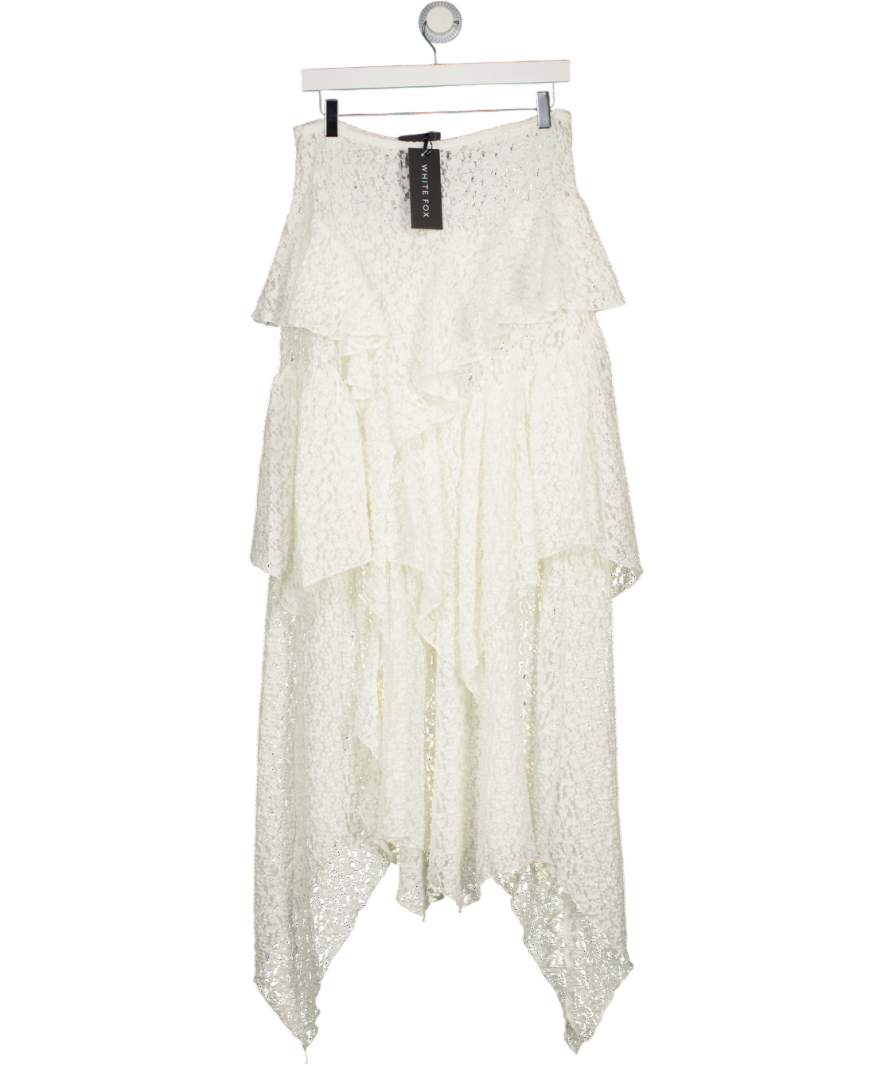 WHITE FOX Wildflower Kiss Maxi Skirt White UK M