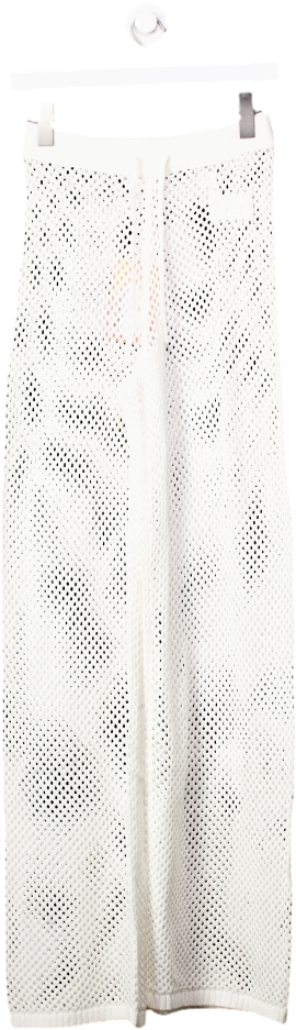 OceansApart White Lilou Crochet Trousers UK XS