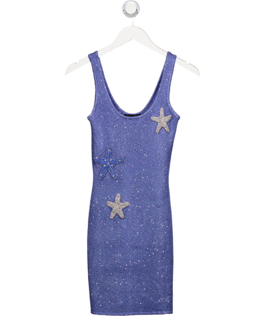 White Fox Blue Gen Z Love Sequin Knit Mini Dress UK S