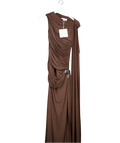 Chats by C.Dam Brown Drape Detail Maxi Dress UK 10