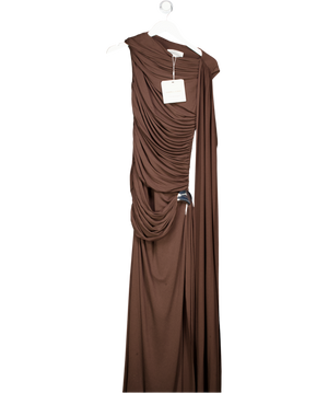 Chats by C.Dam Brown Drape Detail Maxi Dress UK 10