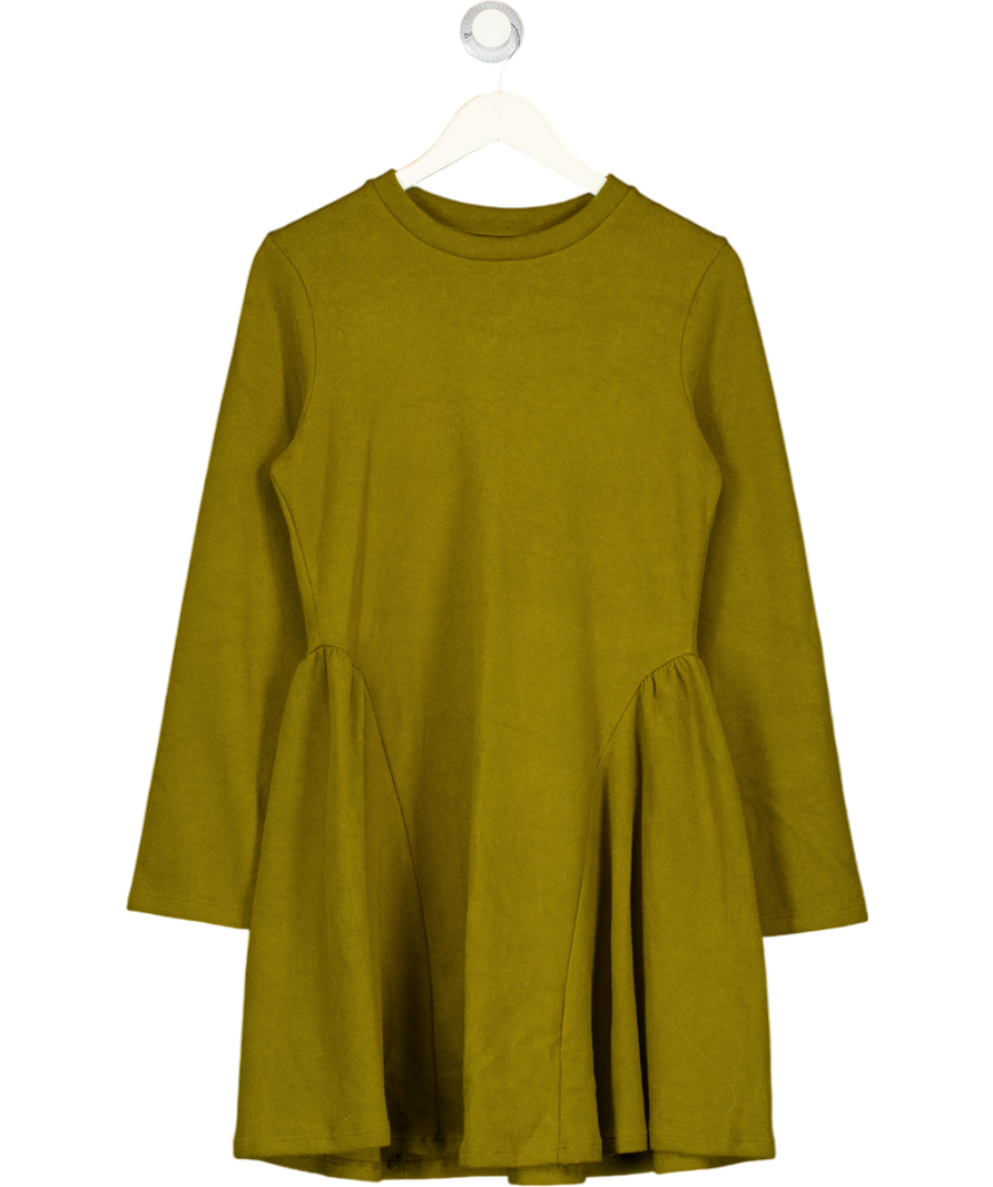 ASOS Olive Green Fleece Long Sleeve Mini Dress UK 16