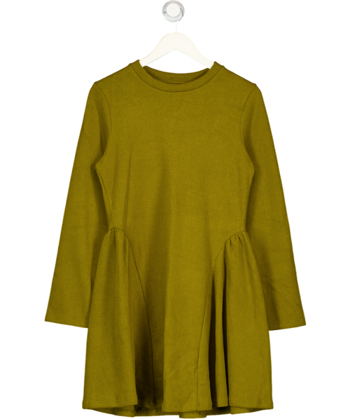 ASOS Olive Green Fleece Long Sleeve Mini Dress UK 16