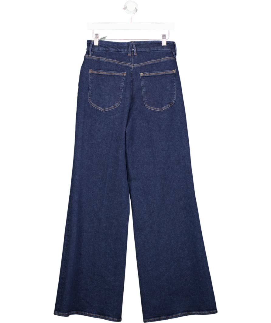 Good American Blue Good Waist High-rise Palazzo Stretch-denim Jeans UK 10