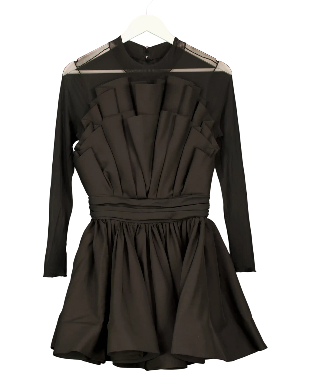 CLUB L Black Distinguished Strapless Fan Pleated Mini Dress UK 8