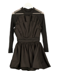 CLUB L Black Distinguished Strapless Fan Pleated Mini Dress UK 8