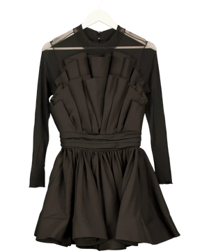 CLUB L Black Distinguished Strapless Fan Pleated Mini Dress UK 8