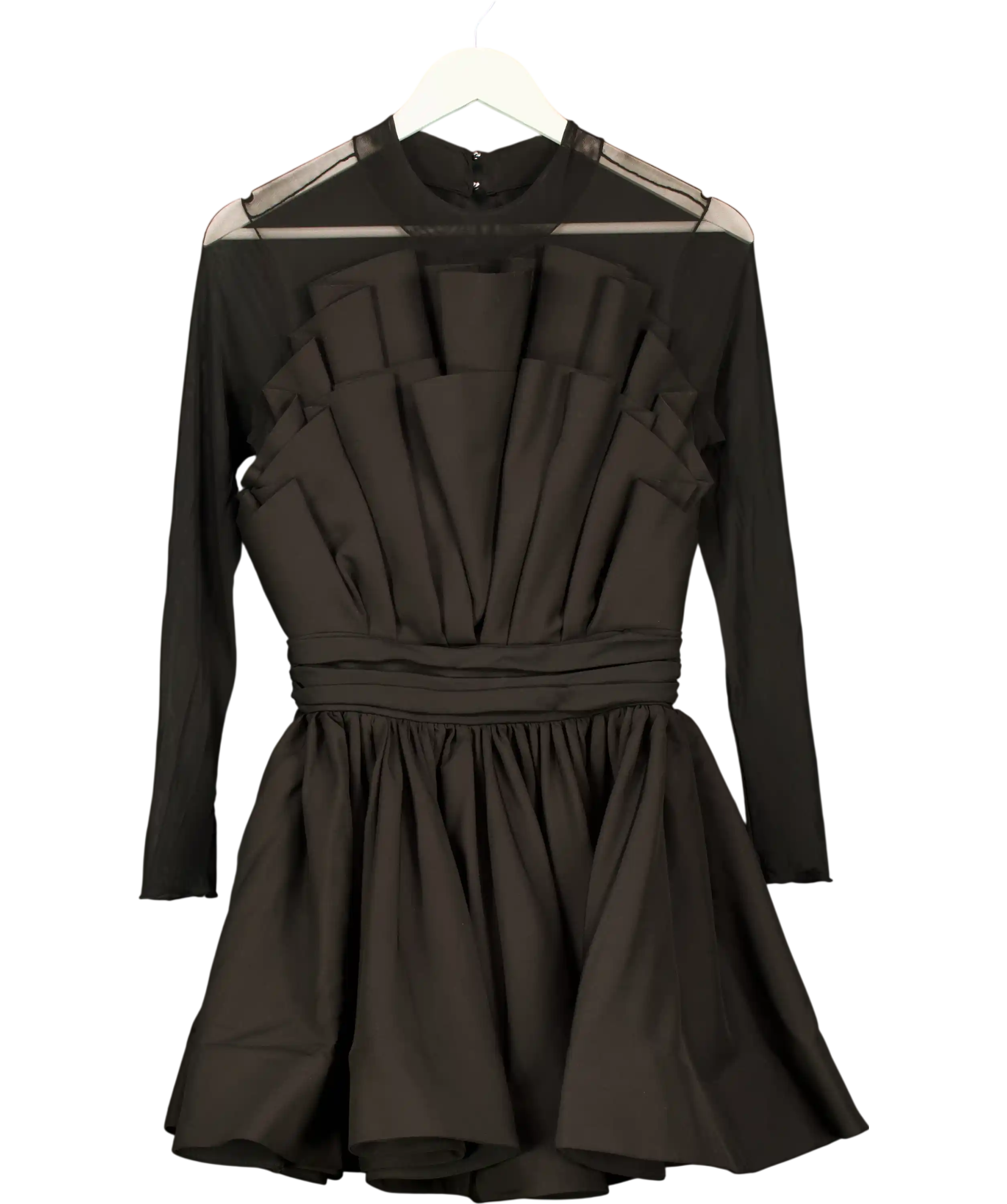 CLUB L Black Distinguished Strapless Fan Pleated Mini Dress UK 8