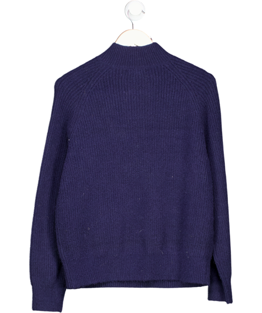 New Look Navy Blue Supersoft Jumper With Gold Button Detail UK S