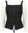 FREE PEOPLE Black "a Moment In Time" Corset Style Top With Feature Buttons UK XS