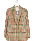 MANGO Multicoloured Check Wool Blend Blazer UK M