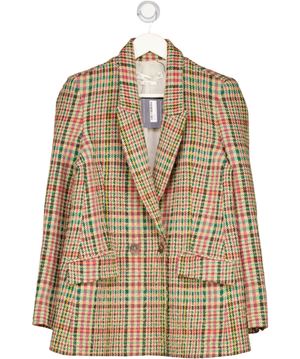 MANGO Multicoloured Check Wool Blend Blazer UK M