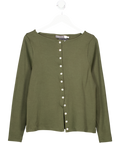 Mint Velvet Green Long Sleeve Slash Neck Top UK XL