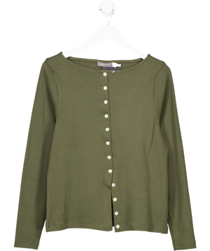 Mint Velvet Green Long Sleeve Slash Neck Top UK XL
