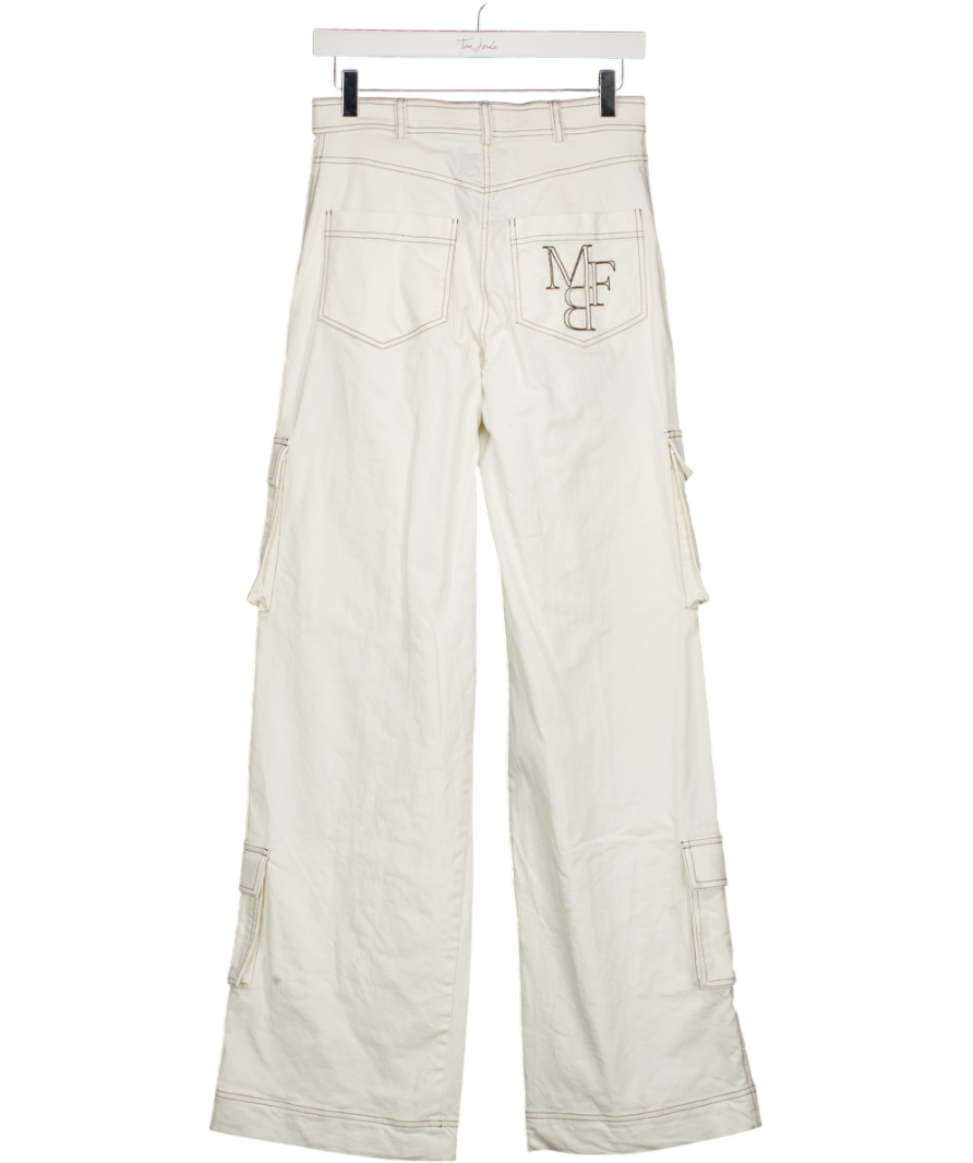 MYBESTFRIEND White Contrast Stitch Carrgo Trousers UK XS