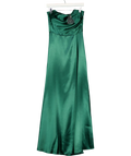 Goddiva Green Front Split Satin Bandeau Maxi Dress UK 16