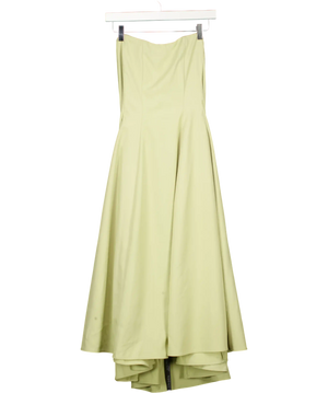 RARE LONDON Bandeau Corset Full Skirt Midi Dress Olive Green UK 12