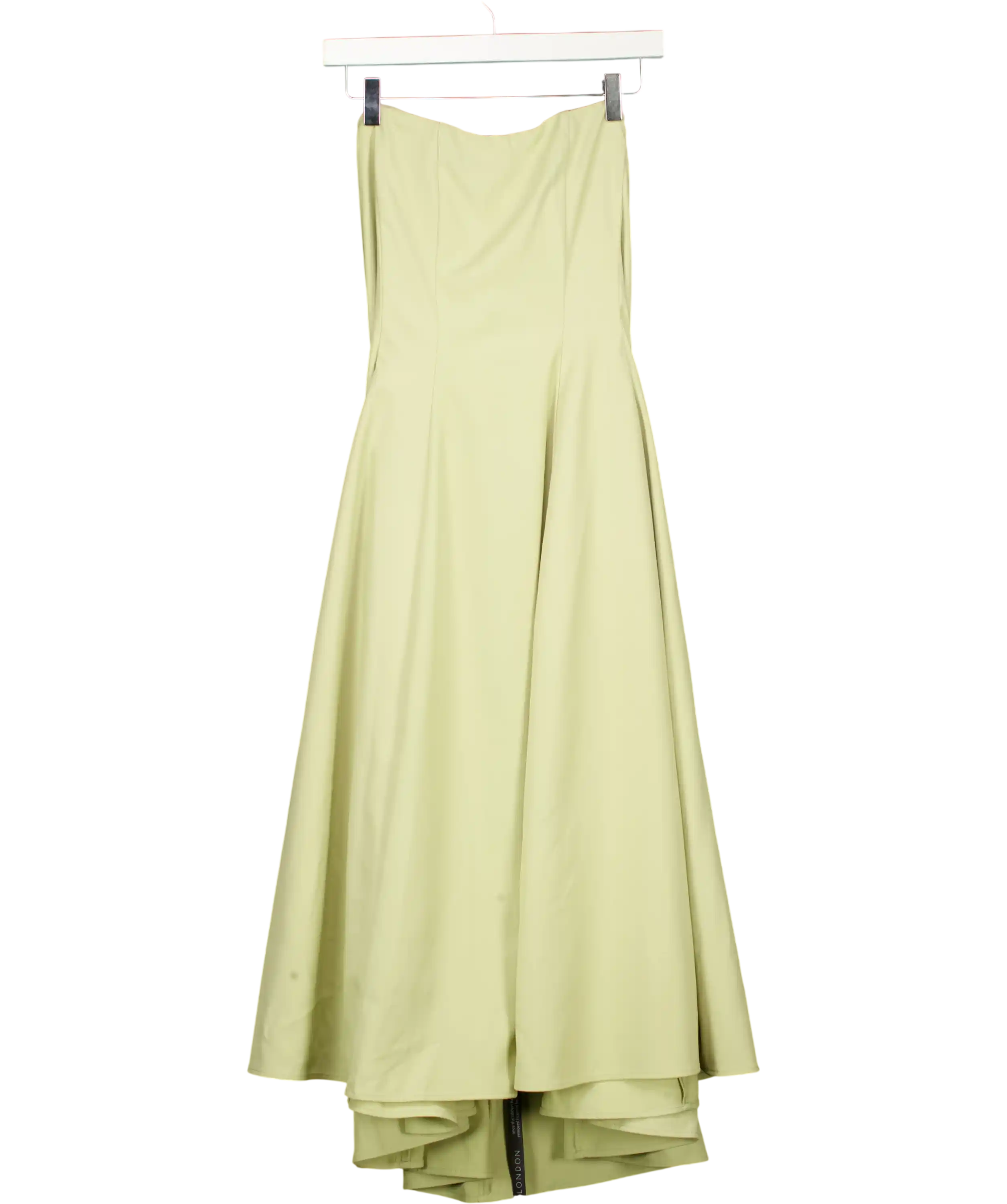 RARE LONDON Bandeau Corset Full Skirt Midi Dress Olive Green UK 12