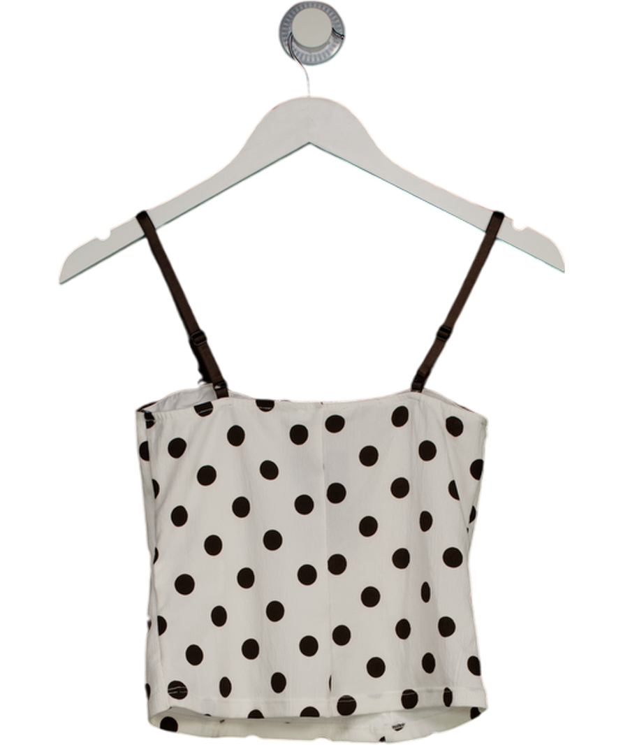 ZARA White Polka Dot Corset Top UK M