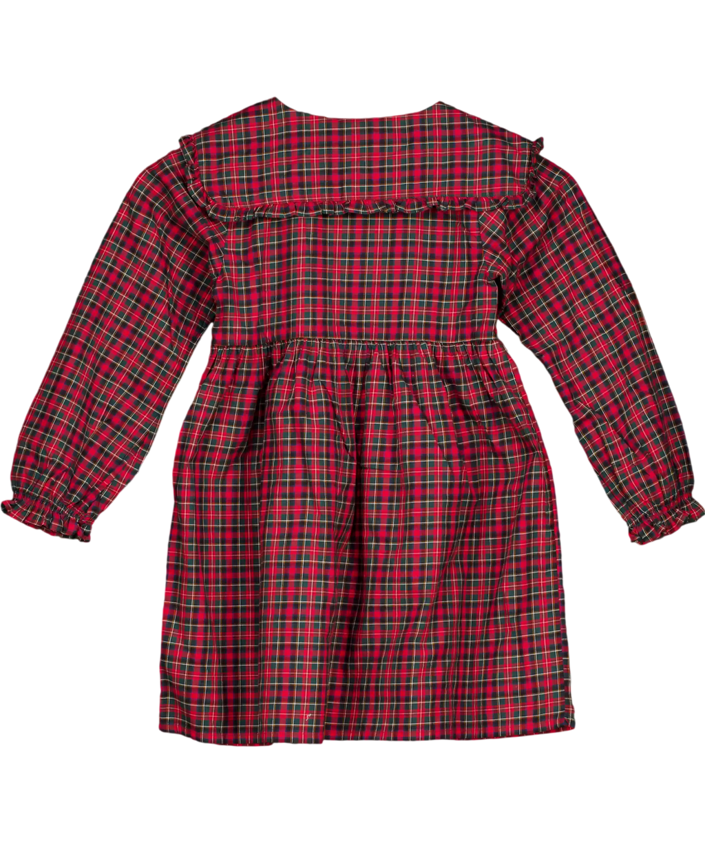 Next Kids Red Tartan Oversize Collar Dress 6 - 7years 6 Years