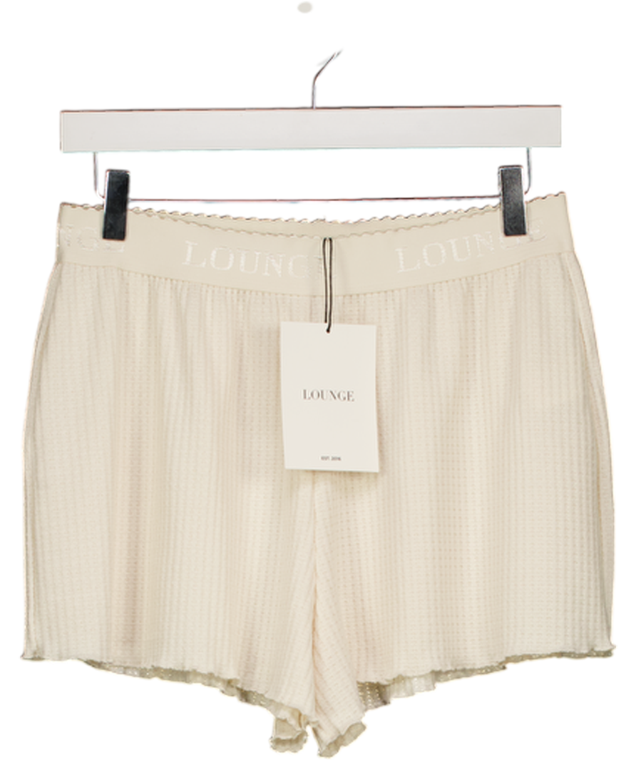 LOUNGE Cream Pointelle Lounge Shorts UK M