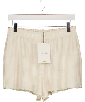 LOUNGE Cream Pointelle Lounge Shorts UK M