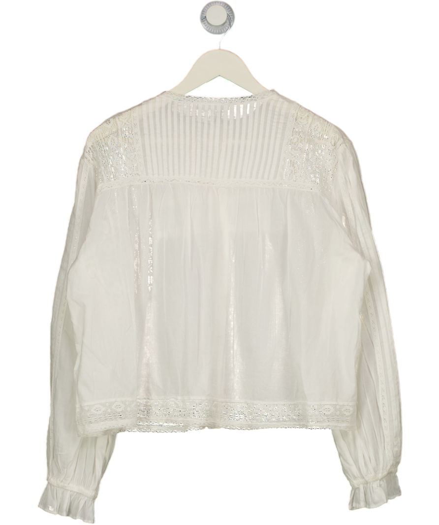 ZARA White Zw Collection Embroidered Shirt UK L