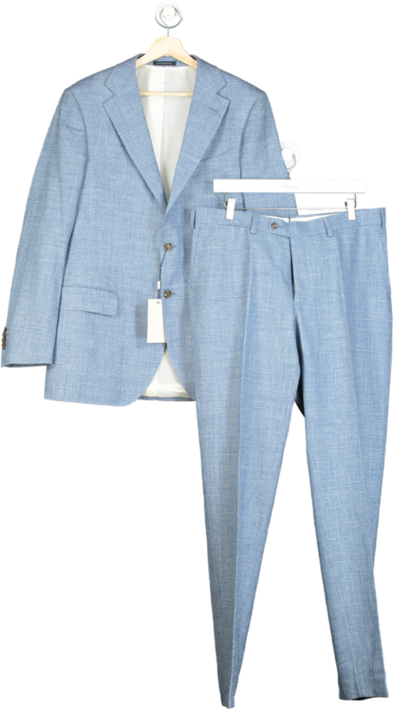 Suitsupply Light Blue Lazio Single Breasted Tailored fit  Suit 2-piece SZ52 UK 42