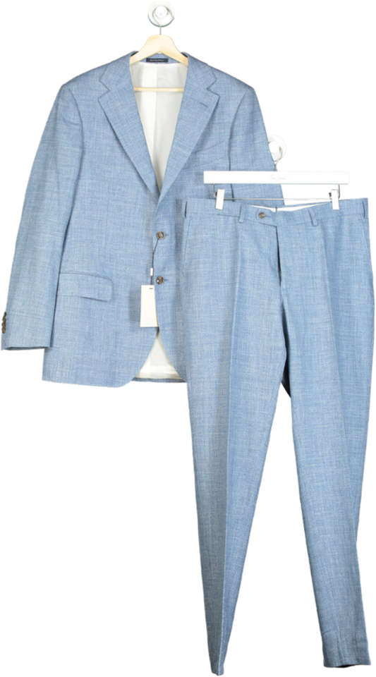 Suitsupply Light Blue Lazio Single Breasted Tailored fit  Suit 2-piece SZ52 UK 42