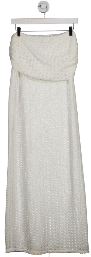 Noughts & Kisses White Knit Maxi Skirt UK S