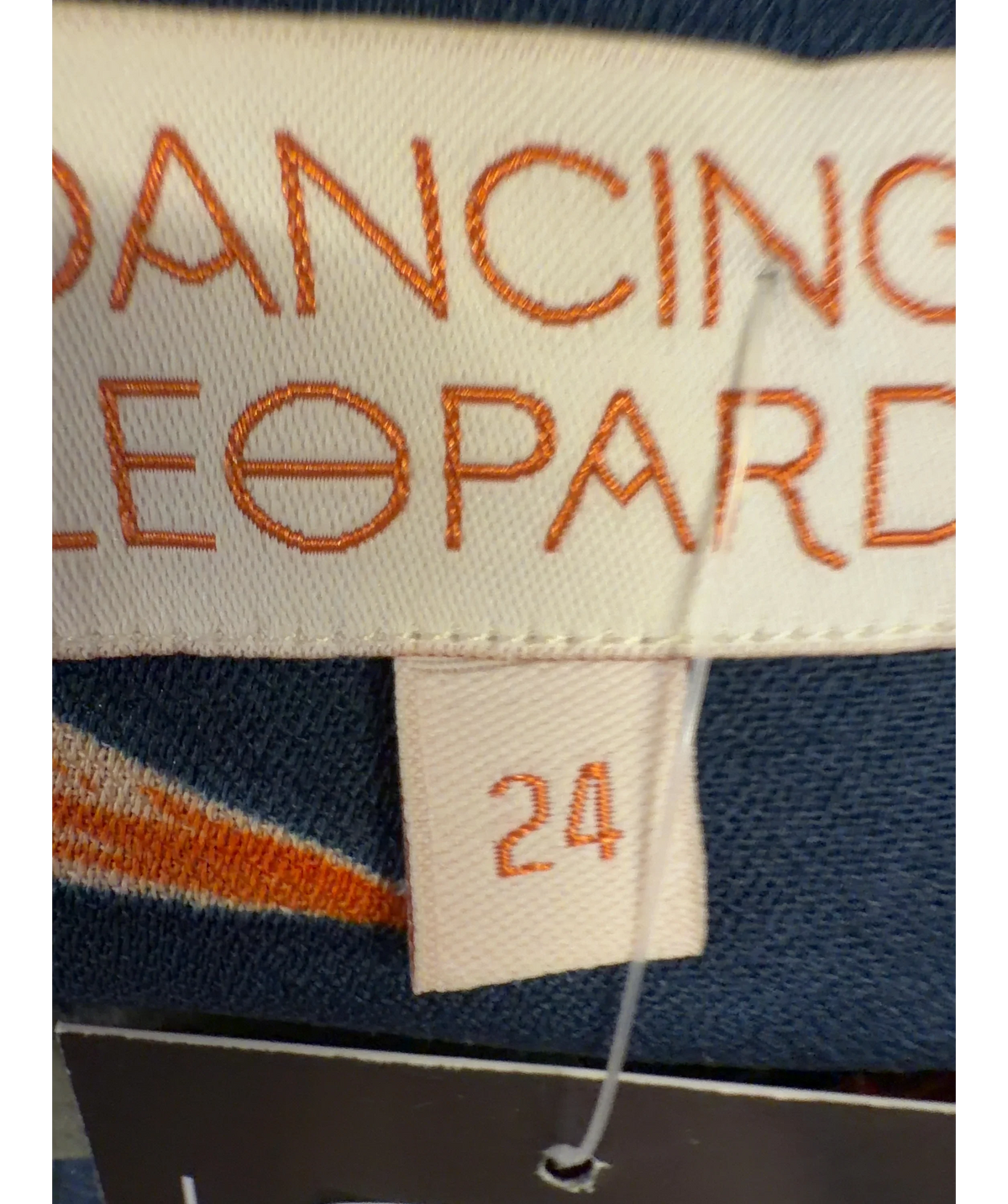 Dancing Leopard Blue Dove Dress, size UK 24 — care label
