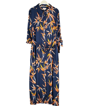 Dancing Leopard Dove Midi Shirt Dress Blue UK 24