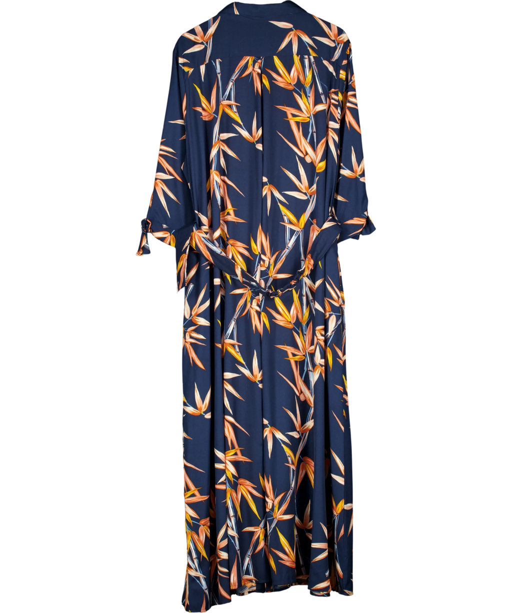 Dancing Leopard Blue Dove Dress, size UK 24 — back