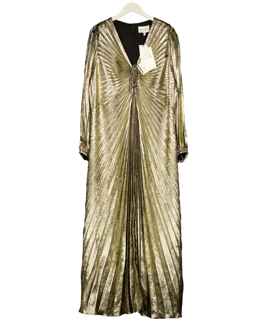 Phase Eight gold Ellen Gold Pleated M, size UK 22 — front