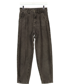 Zara High-Rise Pleated Relaxed/Barrel Jeans UK 6