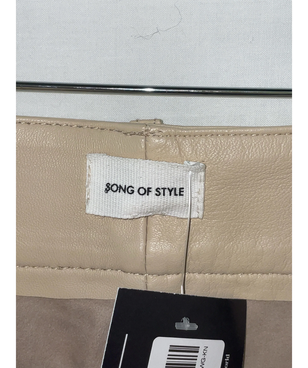 Song of Style Beige Seana Leather Pant, size UK S — detail