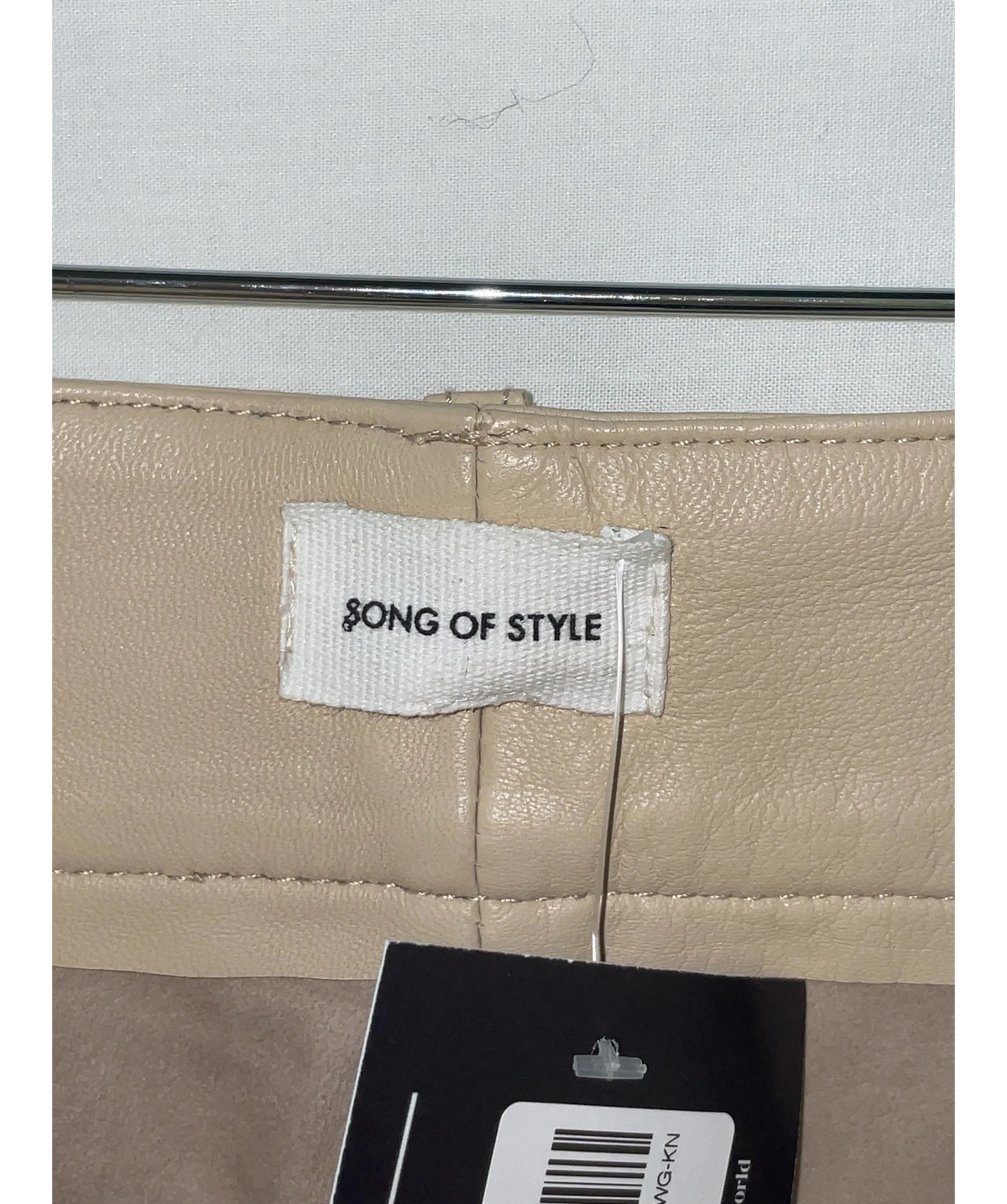 Song of Style Beige Seana Leather Pant, size UK S — detail