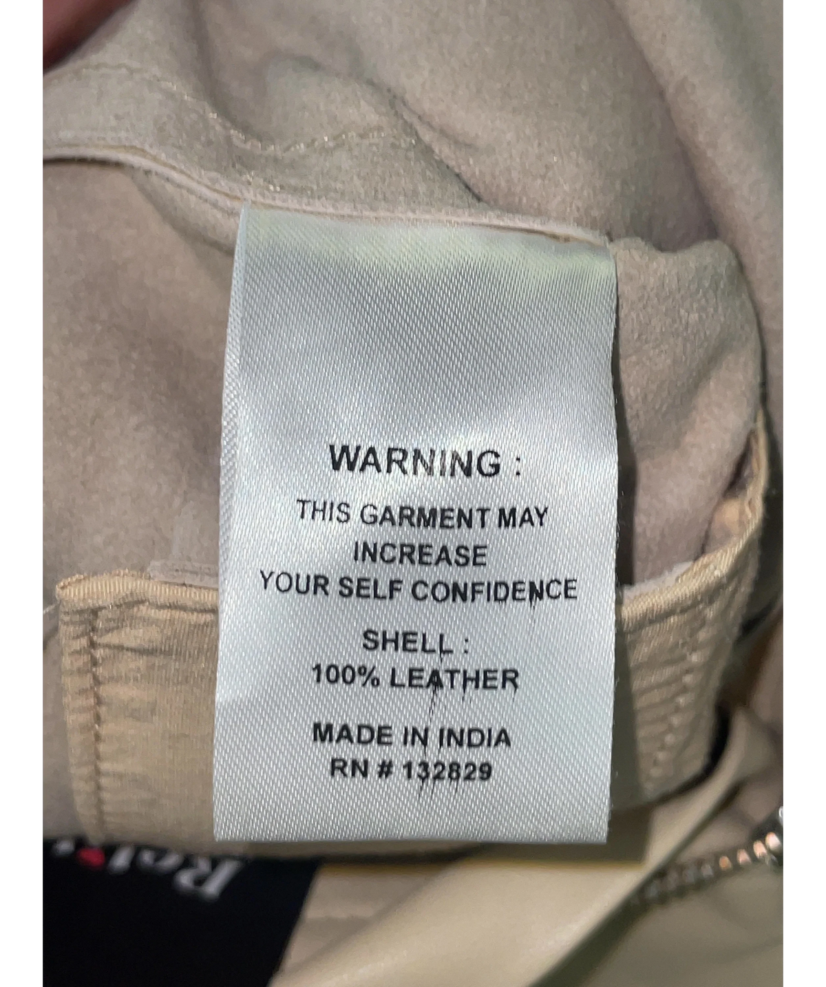 Song of Style Beige Seana Leather Pant, size UK S — label
