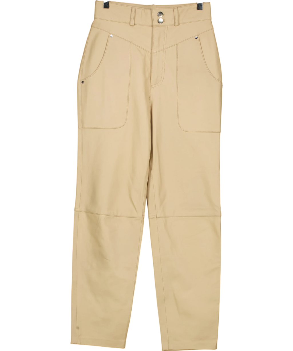 Song of Style Beige Seana Leather Pant, size UK S — front