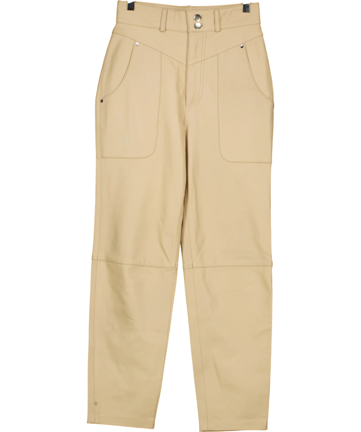 Song of Style Beige Seana Leather Pant, size UK S — front